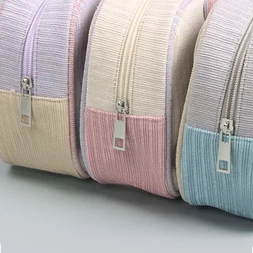 Fashion Design Cosmetic Makeup Bag Organizer Corduroy Women Wash Bag